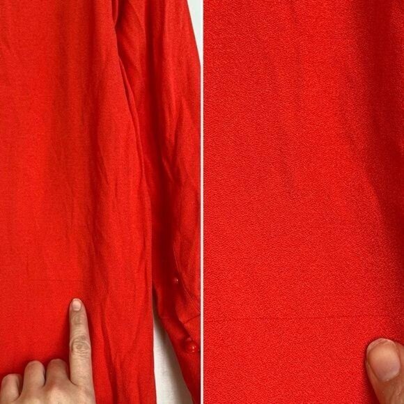 Equipment Bonnie Dress Size XS Blood Moon Red Orange Long Sleeve New - Picture 7 of 8